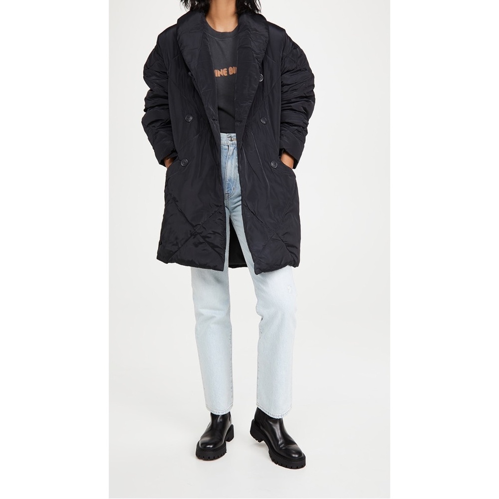 Free People Black Quilted Puffer Coat